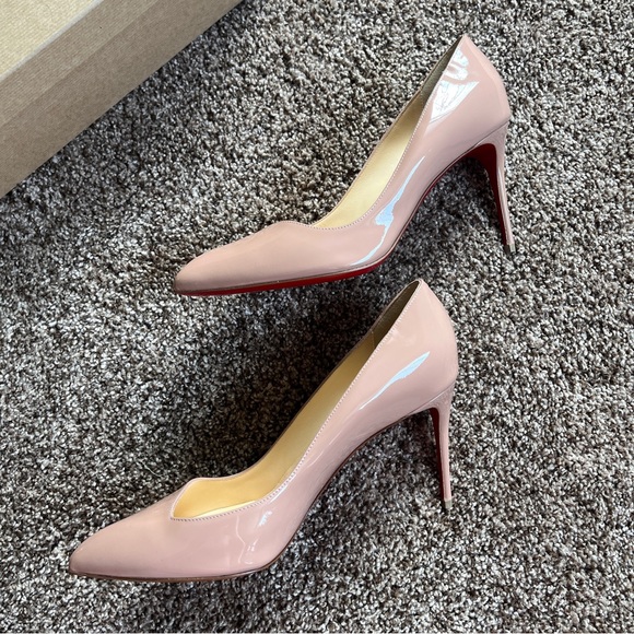 NEW Louboutin Corneille Nude Patent Heels - Picture 5 of 10